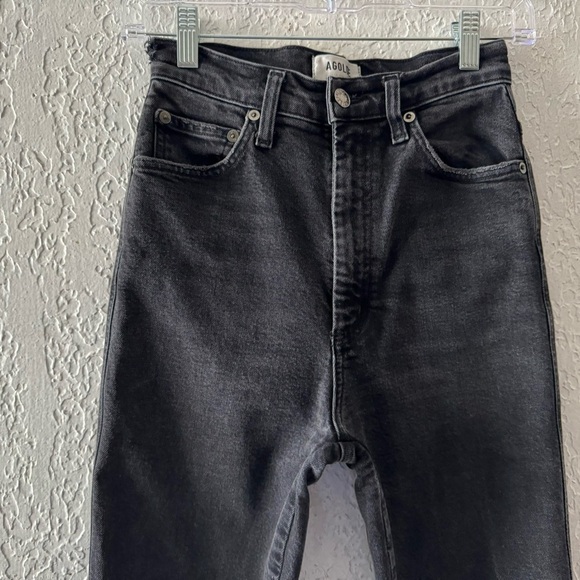 Agolde 90s Pinch Jeans Pant High Straight Black Denim Dark Classic Minimalist 25 - Picture 9 of 14